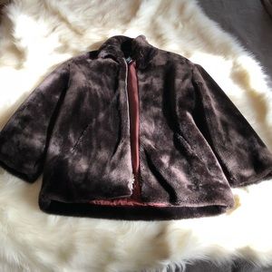 Brown faux fur coat